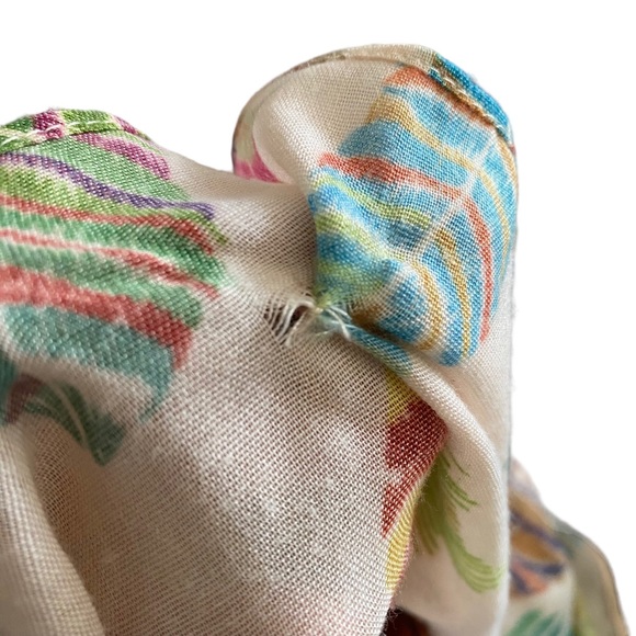 JC Sunny Printed Feather Woven 100% Lightweight Kimono Multicolor Sz One Size - Picture 7 of 7